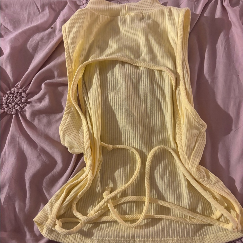 Yellow Ribbed TankTop - Picture 2 of 3